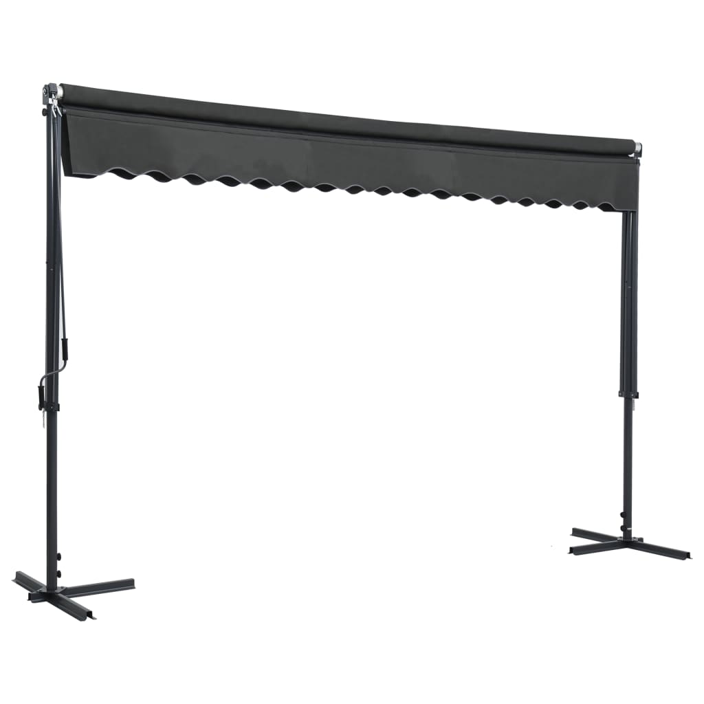 vidaXL Free Standing Awning Outdoor Umbrella Anthracite/Cream Multi Sizes-13