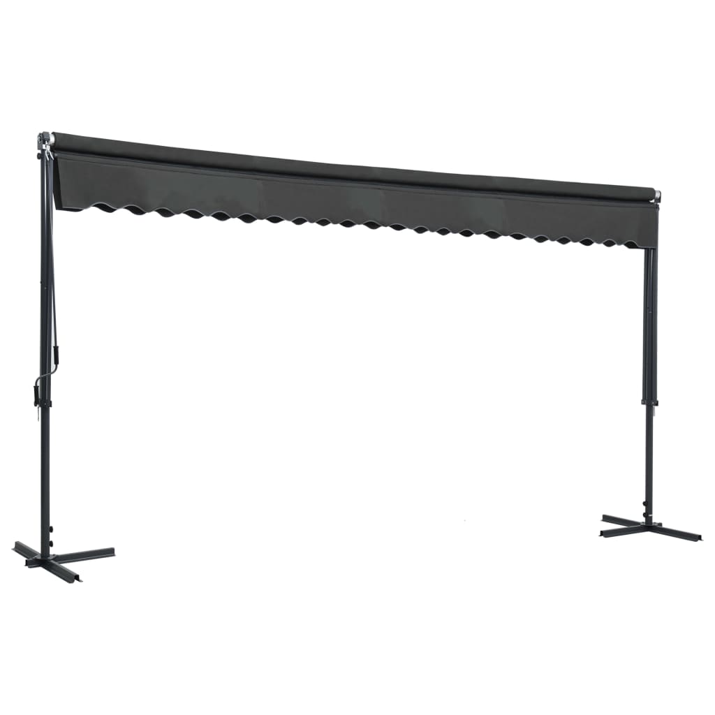 vidaXL Free Standing Awning Outdoor Umbrella Anthracite/Cream Multi Sizes-16