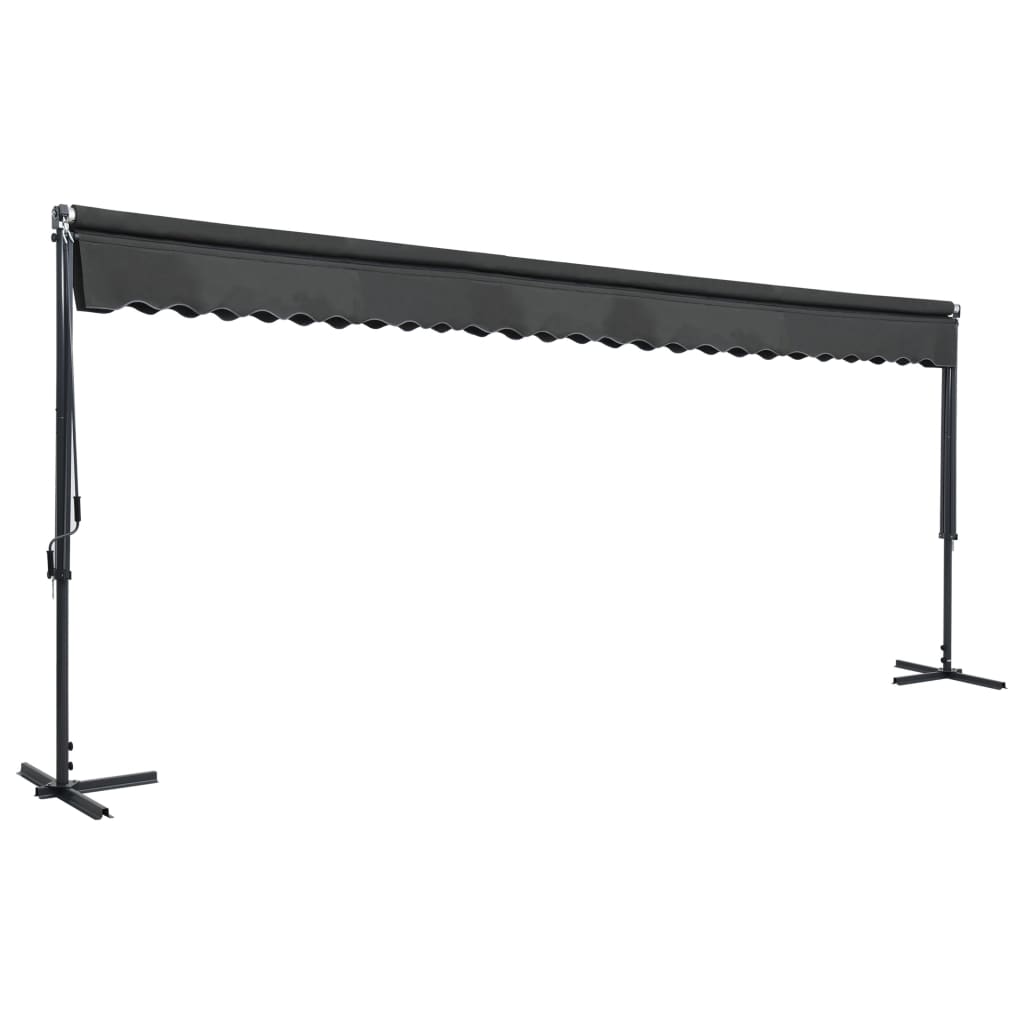 vidaXL Free Standing Awning Outdoor Umbrella Anthracite/Cream Multi Sizes-19