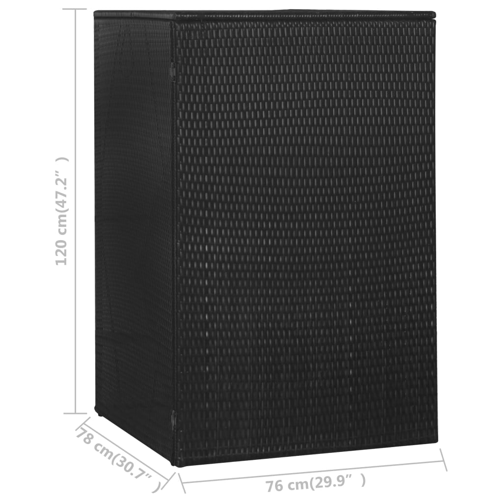vidaXL Garbage Can Storage Trash Can Enclosure Wheelie Bin Shed Poly Rattan-36