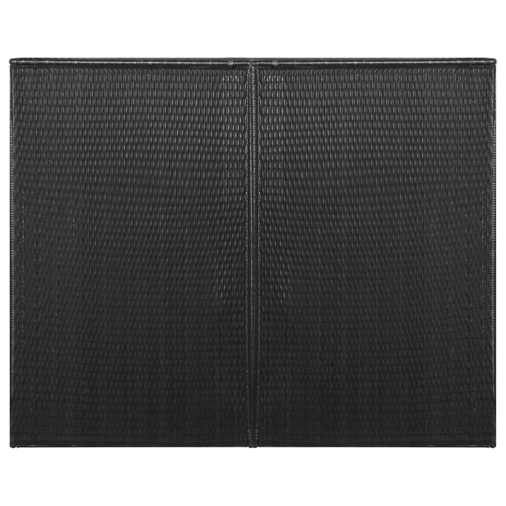 vidaXL Garbage Can Storage Trash Can Enclosure Wheelie Bin Shed Poly Rattan-48