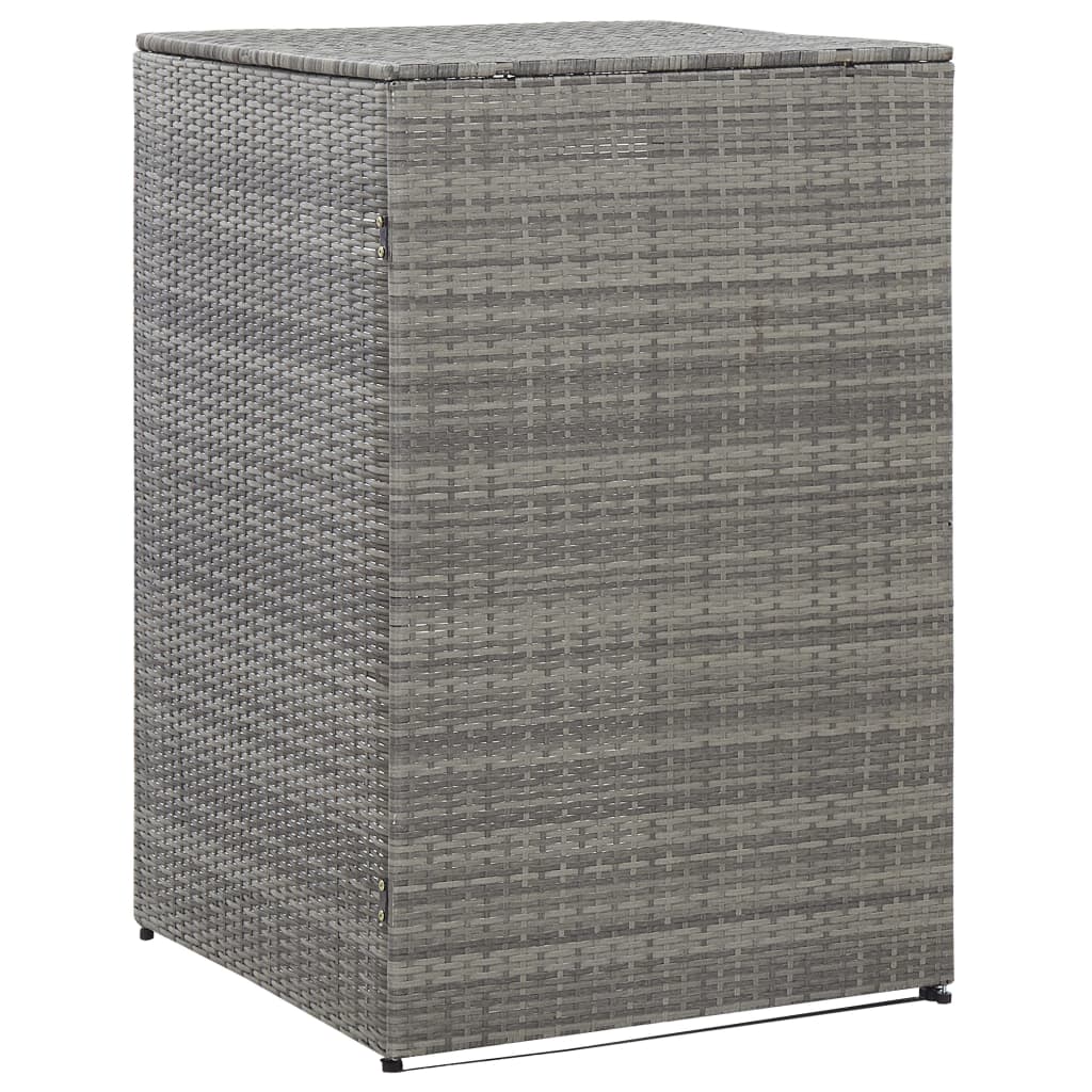 vidaXL Garbage Can Storage Trash Can Enclosure Wheelie Bin Shed Poly Rattan-22