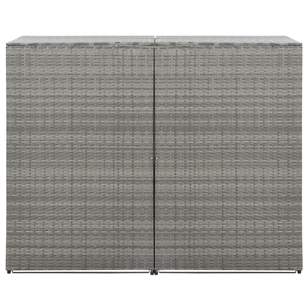 vidaXL Garbage Can Storage Trash Can Enclosure Wheelie Bin Shed Poly Rattan-29