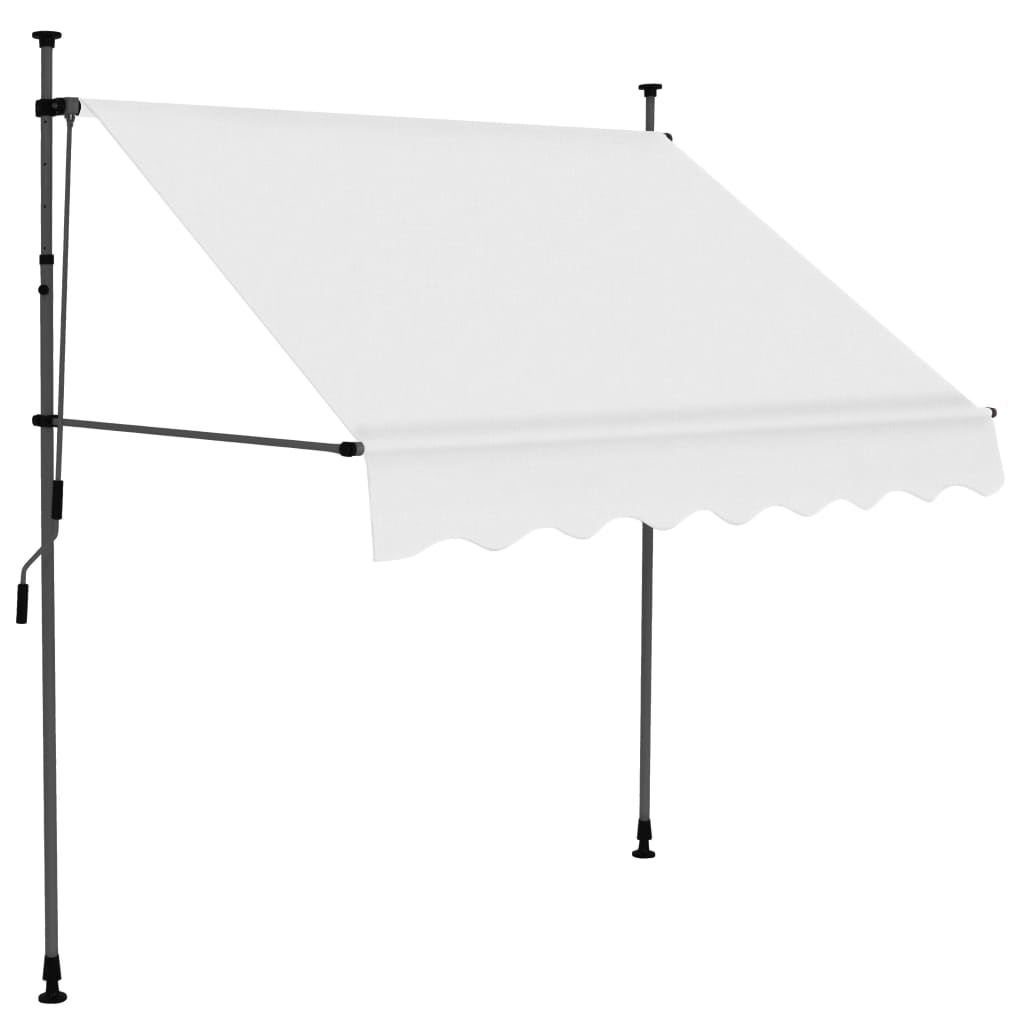 vidaXL Manual Retractable Awning with LED Awning Multi Sizes Anthracite/Cream-16