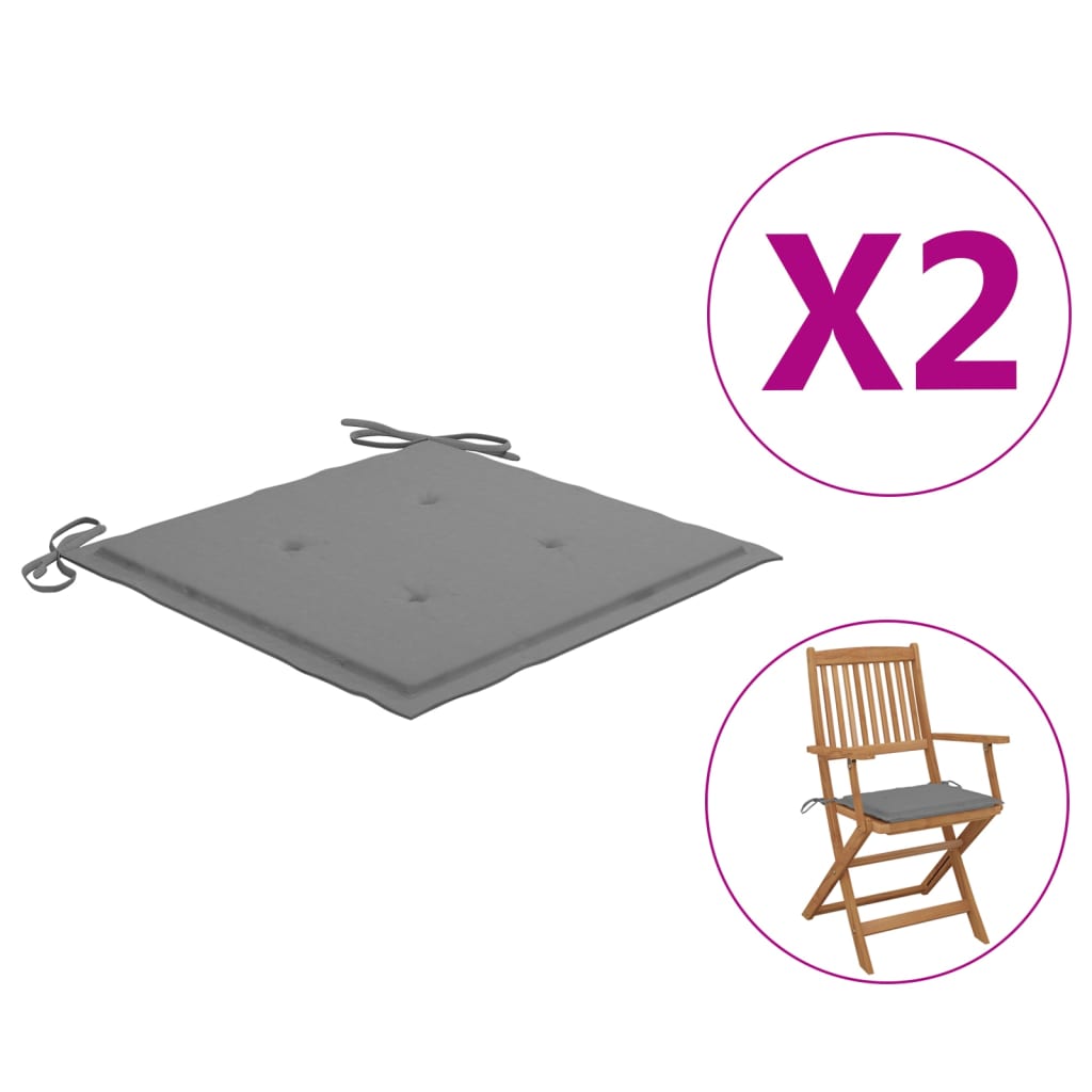 vidaXL 2x Garden Chair Cushions Fabric Outdoor Lounge Seating Multi Colors-3