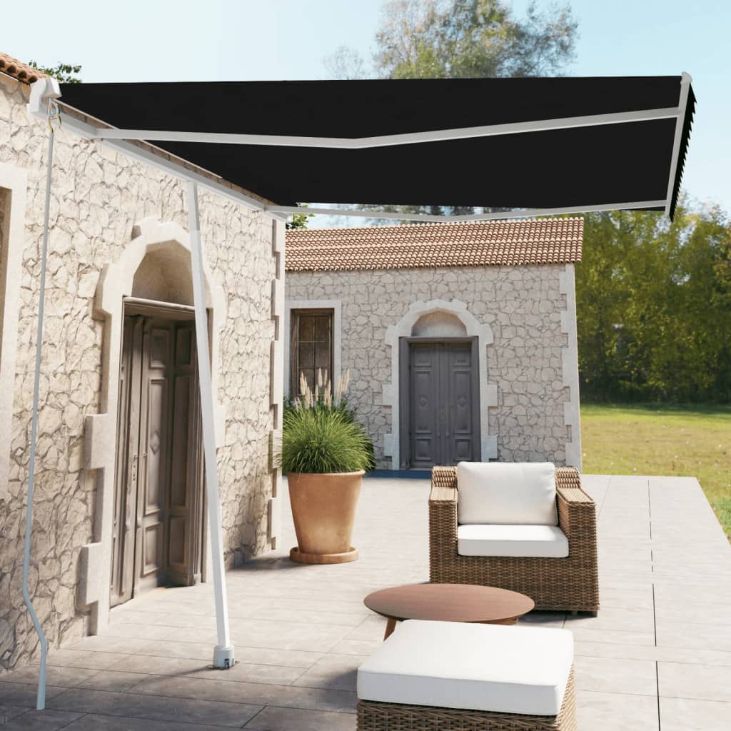 vidaXL Retractable Awning with Hand Crank Handle Sunshade Shelter for Outdoor-5