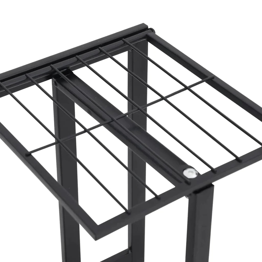 vidaXL 4-Floor Flower Stand Metal Display Shelf Rack Black/White 29.9"/38.6"-15