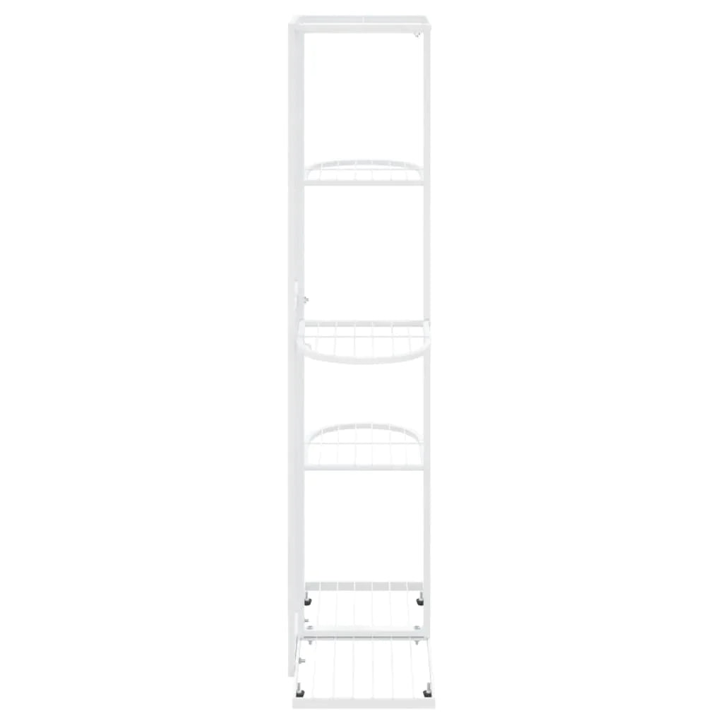 vidaXL 4-Floor Flower Stand Metal Display Shelf Rack Black/White 29.9"/38.6"-20