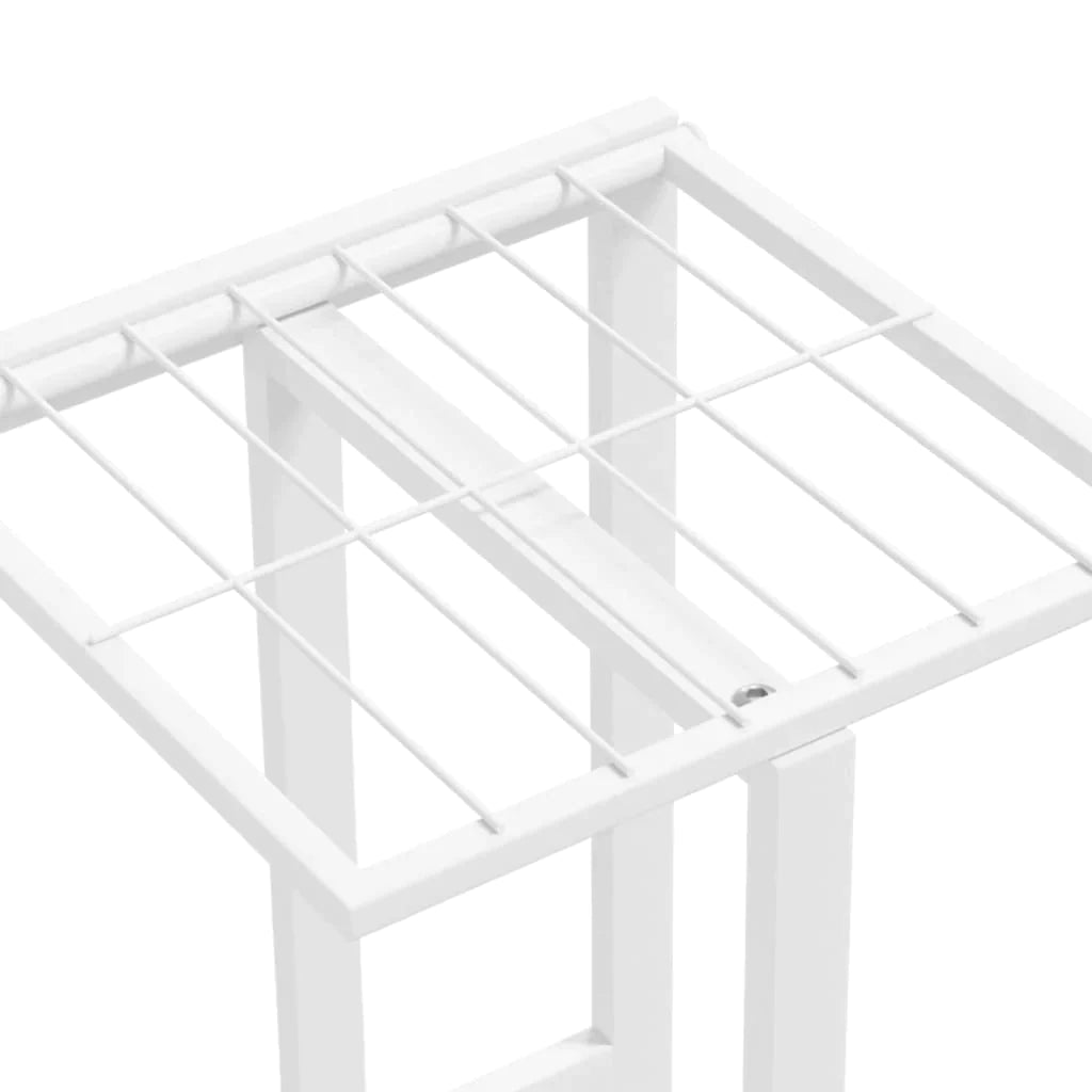 vidaXL 4-Floor Flower Stand Metal Display Shelf Rack Black/White 29.9"/38.6"-22