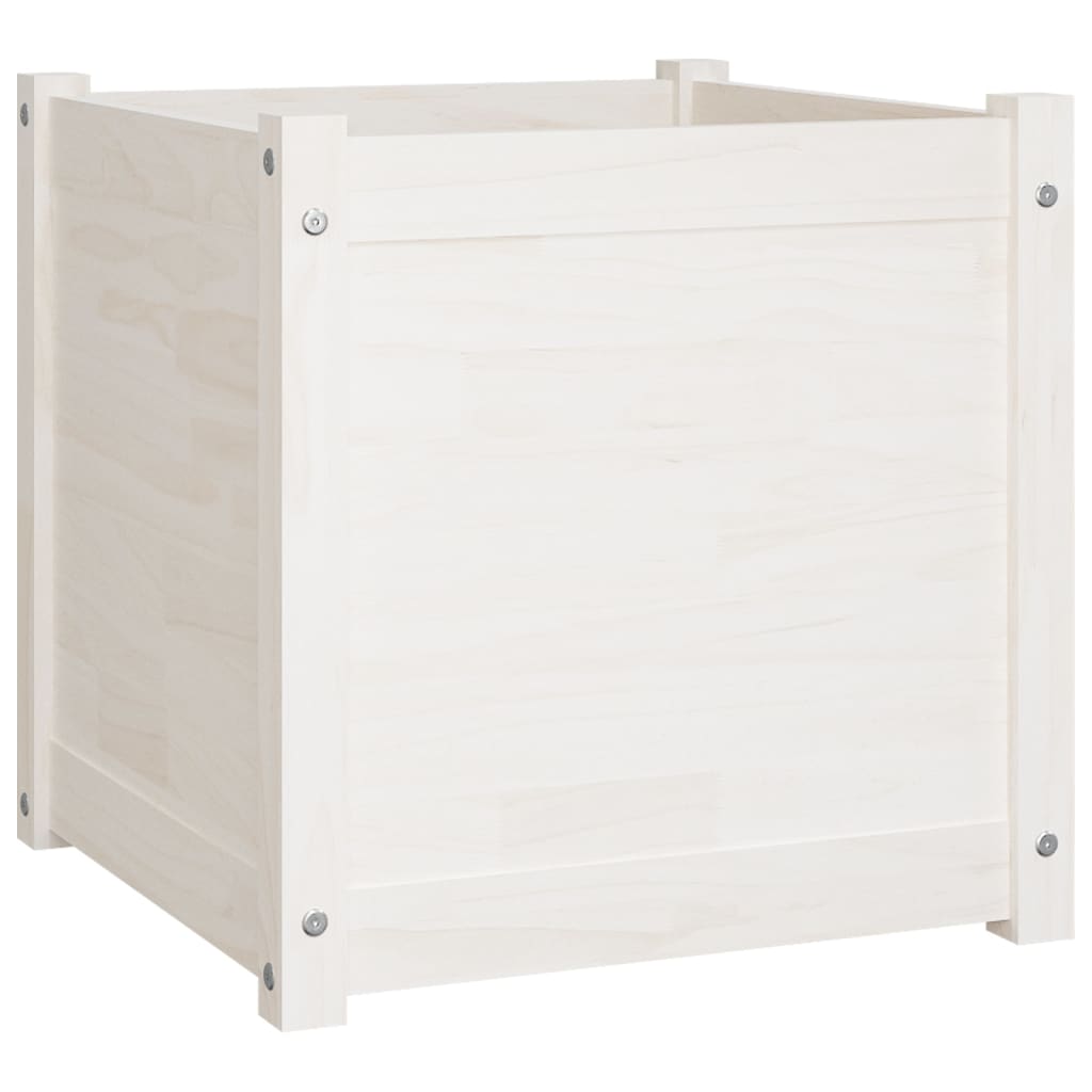 vidaXL Garden Planter Black 19.7"x19.7"x19.7" Solid Wood Pine-46