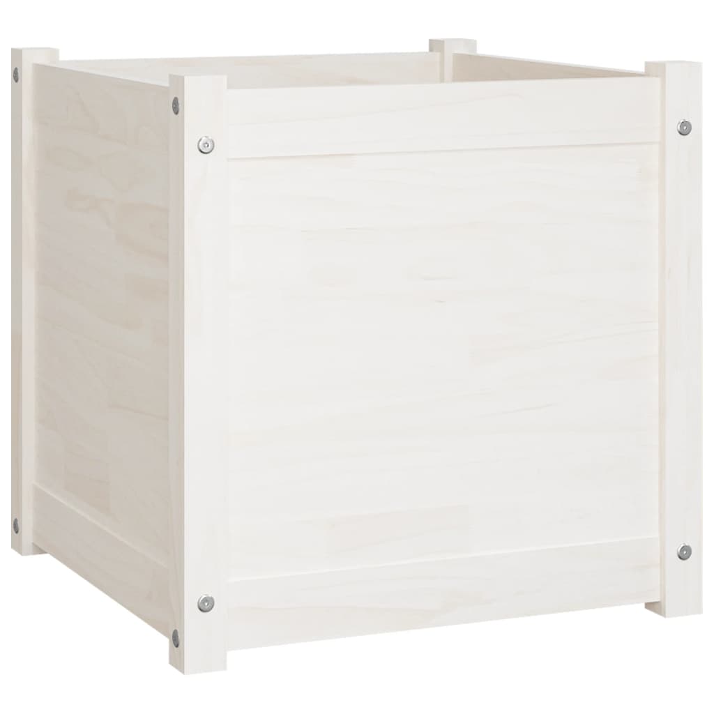 vidaXL Garden Planter Black 19.7"x19.7"x19.7" Solid Wood Pine-54