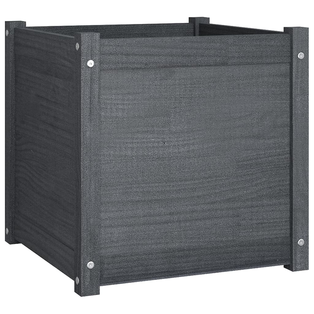 vidaXL Garden Planter Black 19.7"x19.7"x19.7" Solid Wood Pine-23