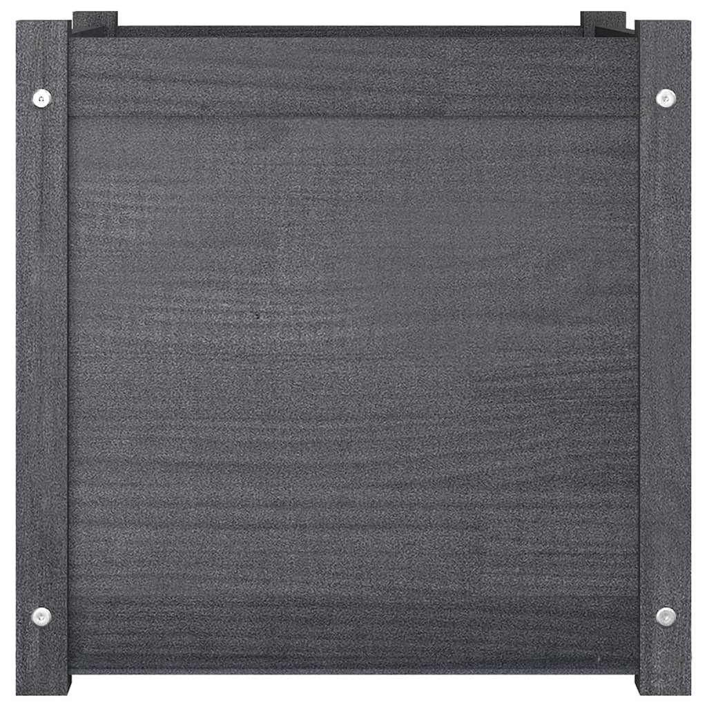 vidaXL Garden Planter Black 19.7"x19.7"x19.7" Solid Wood Pine-24