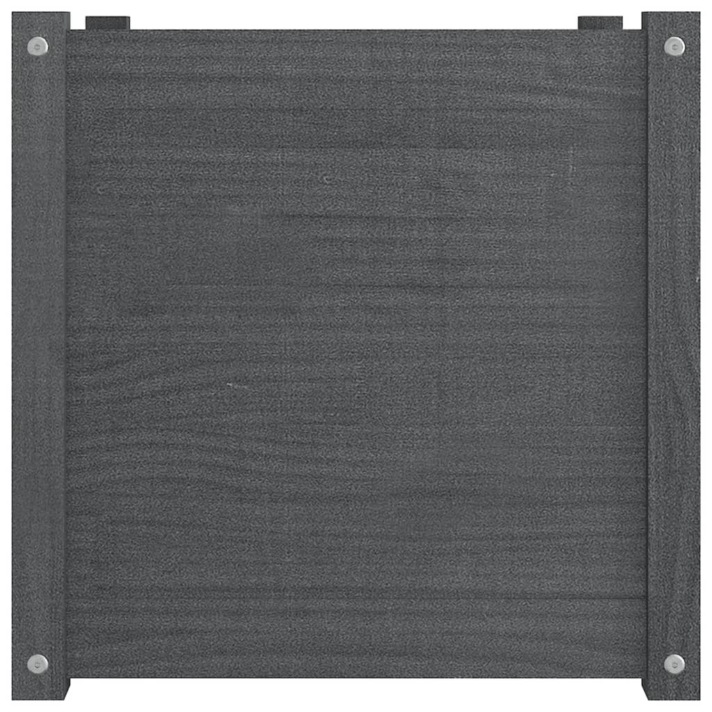 vidaXL Garden Planter Black 19.7"x19.7"x19.7" Solid Wood Pine-25