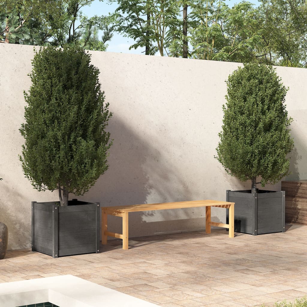 vidaXL Garden Planter Black 19.7"x19.7"x19.7" Solid Wood Pine-22