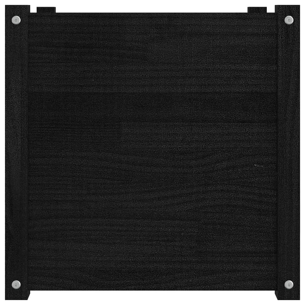 vidaXL Garden Planter Black 19.7"x19.7"x19.7" Solid Wood Pine-13