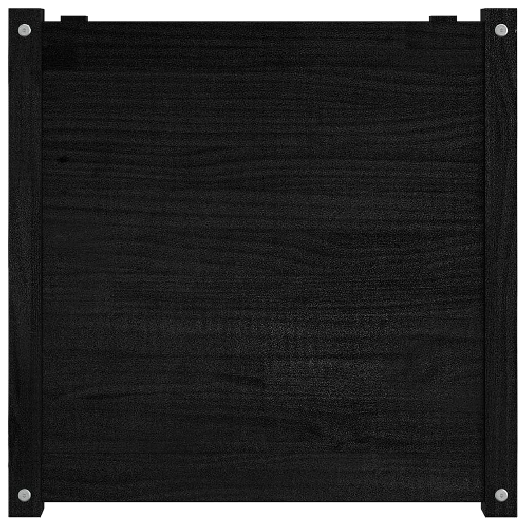 vidaXL Garden Planters 2 pcs Black 23.6"x23.6"x23.6" Solid Wood Pine-14
