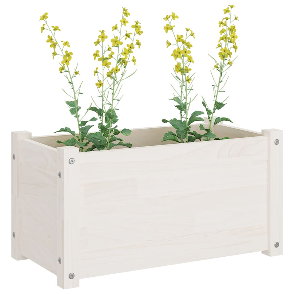 vidaXL Planter Decorative Patio Outdoor Plant Pot Flower Box Solid Wood Pine-19