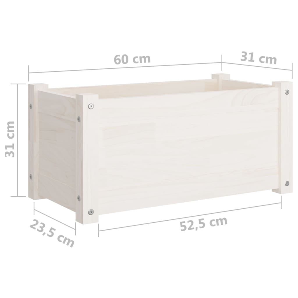 vidaXL Planter Decorative Patio Outdoor Plant Pot Flower Box Solid Wood Pine-6