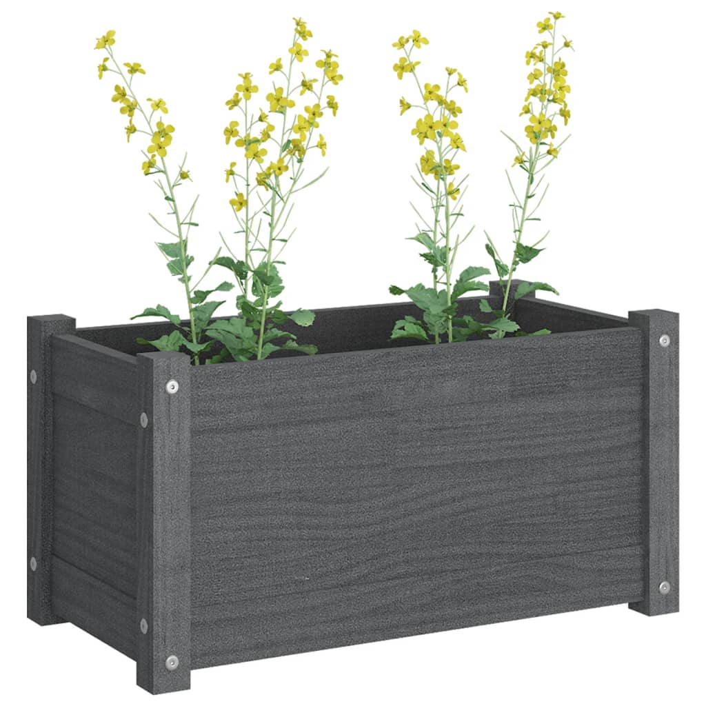 vidaXL Planter Decorative Patio Outdoor Plant Pot Flower Box Solid Wood Pine-24