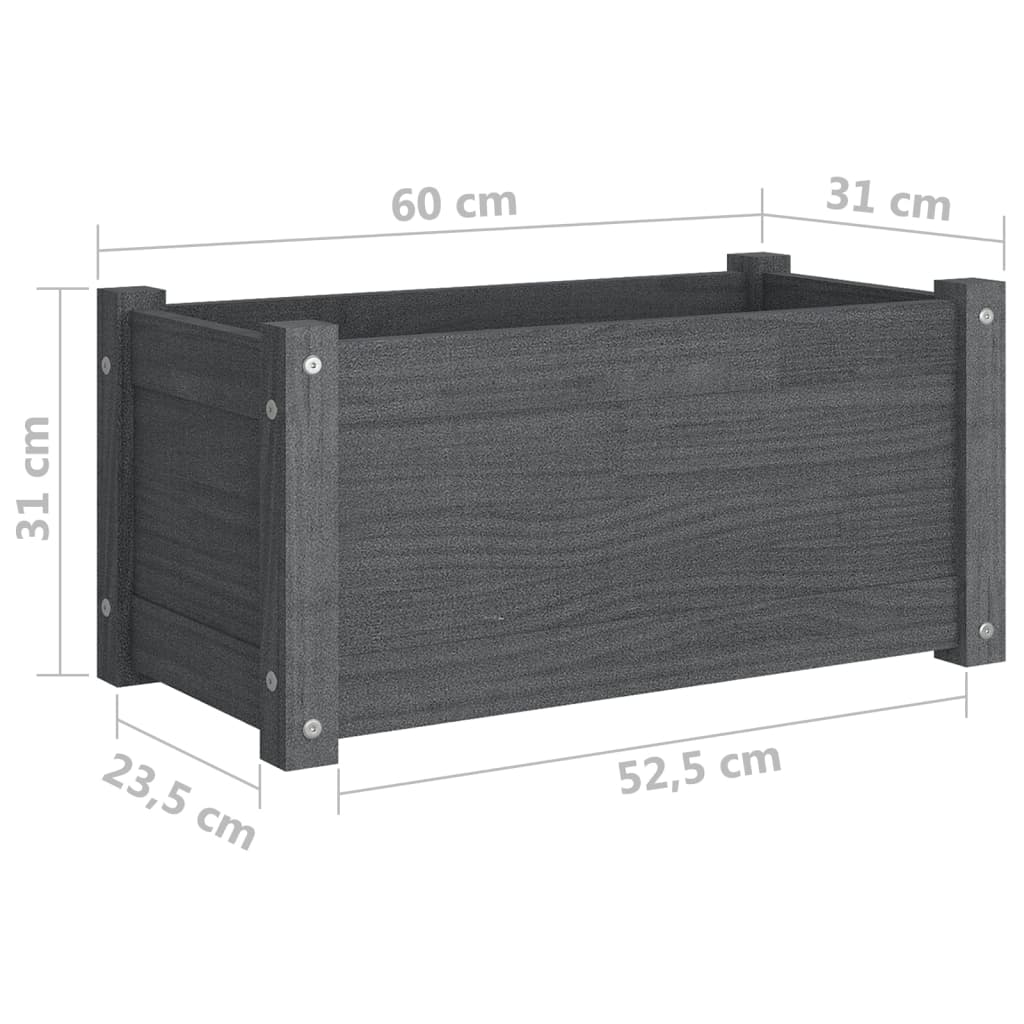 vidaXL Planter Decorative Patio Outdoor Plant Pot Flower Box Solid Wood Pine-12