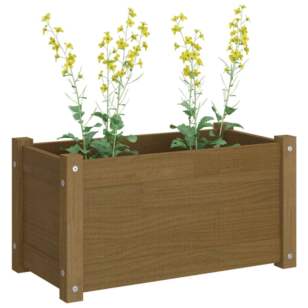 vidaXL Planter Decorative Patio Outdoor Plant Pot Flower Box Solid Wood Pine-38