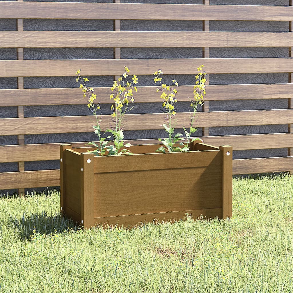 vidaXL Planter Decorative Patio Outdoor Plant Pot Flower Box Solid Wood Pine-8