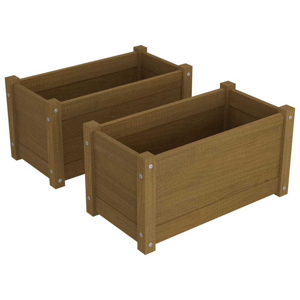 vidaXL Planter Decorative Patio Outdoor Plant Pot Flower Box Solid Wood Pine-39