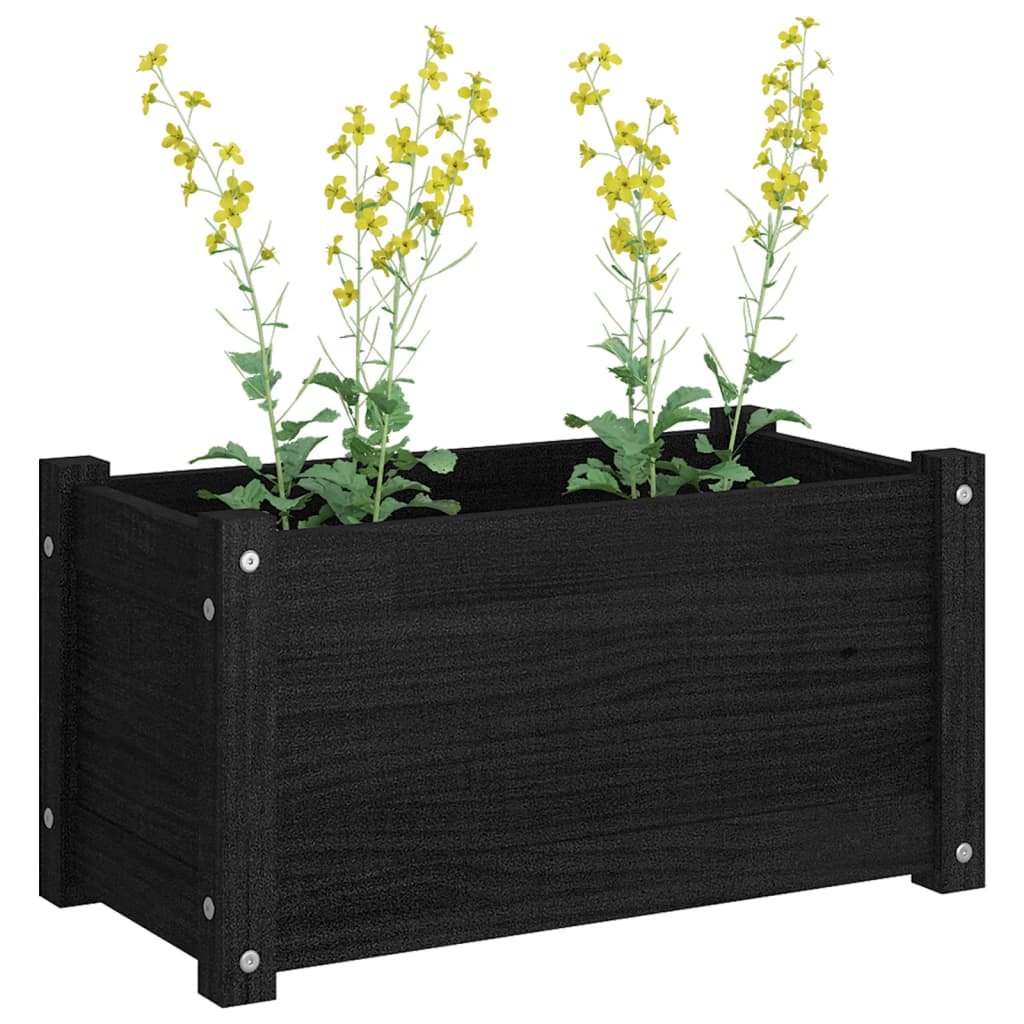 vidaXL Planter Decorative Patio Outdoor Plant Pot Flower Box Solid Wood Pine-35