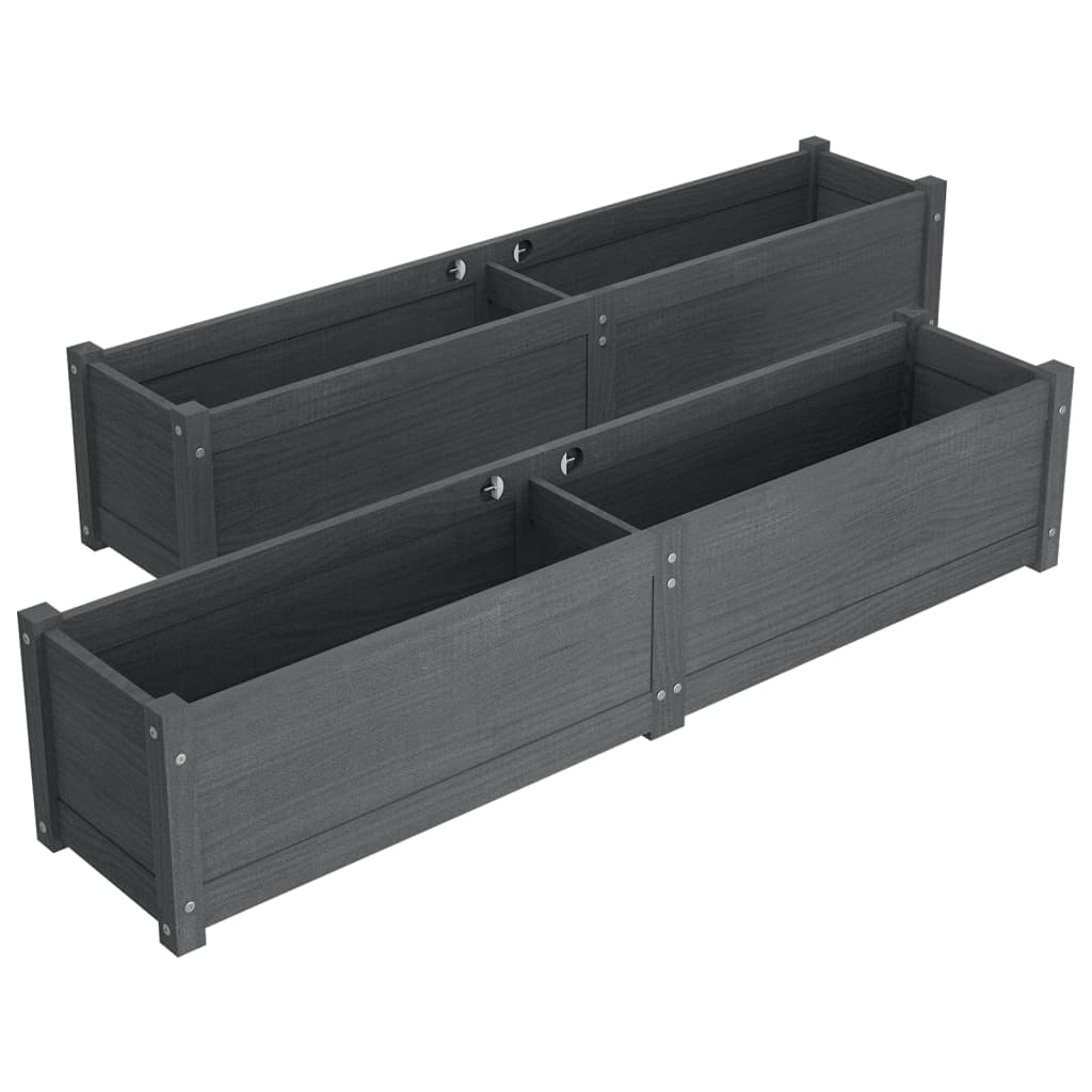vidaXL Garden Raised Bed Outdoor Wooden Planter Box Garden Pot Solid Wood Pine-23