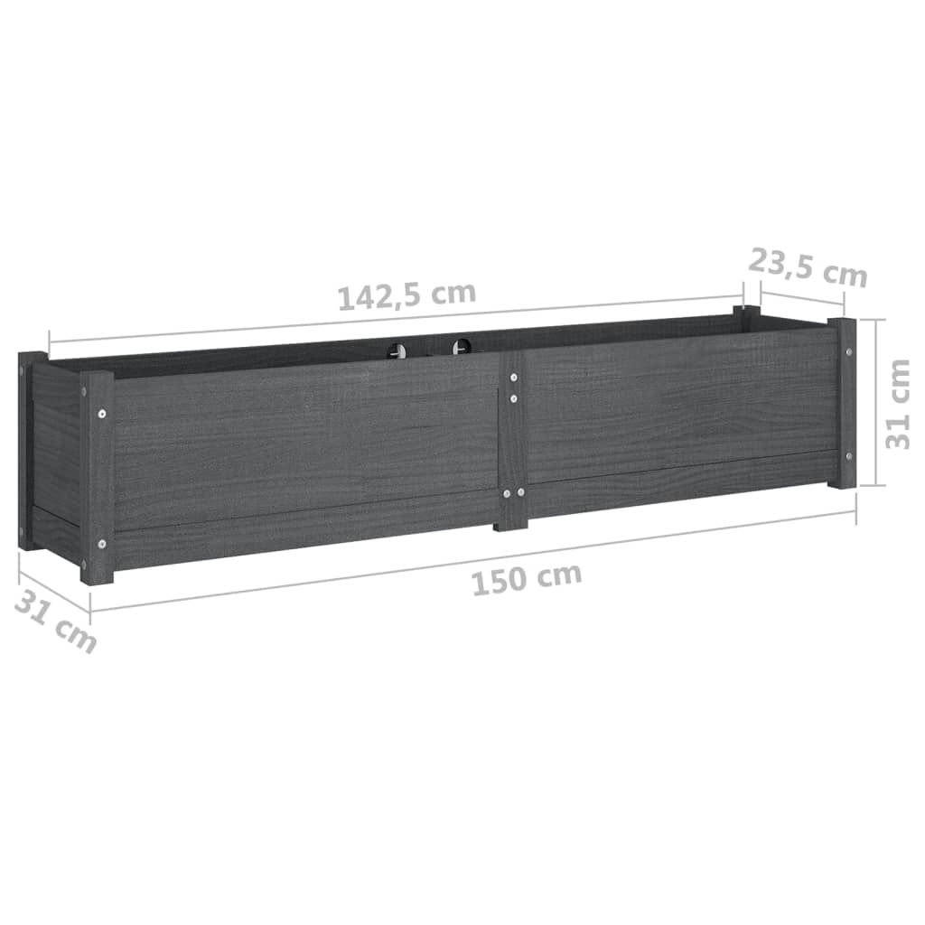 vidaXL Garden Raised Bed Outdoor Wooden Planter Box Garden Pot Solid Wood Pine-5