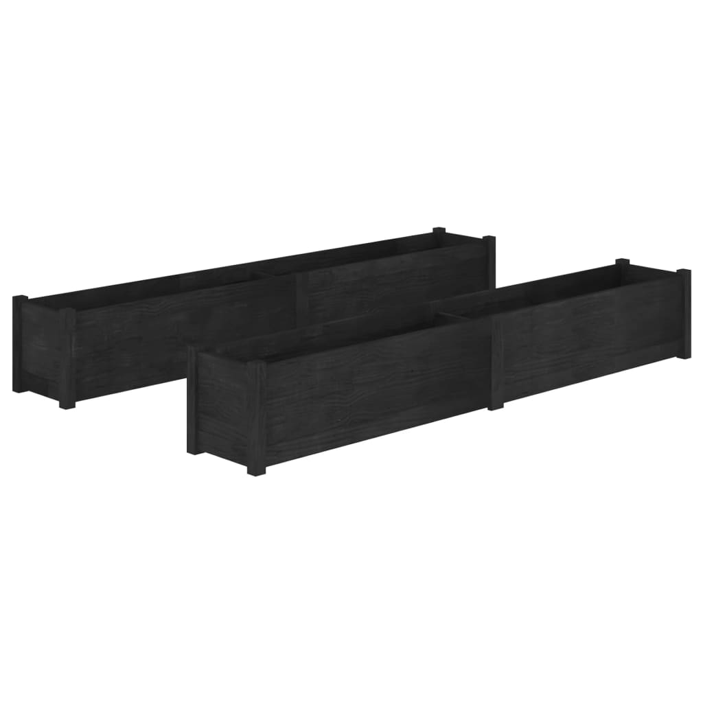 vidaXL Planter Outdoor Patio Raised Garden Bed Flower Box Solid Wood Pine-46