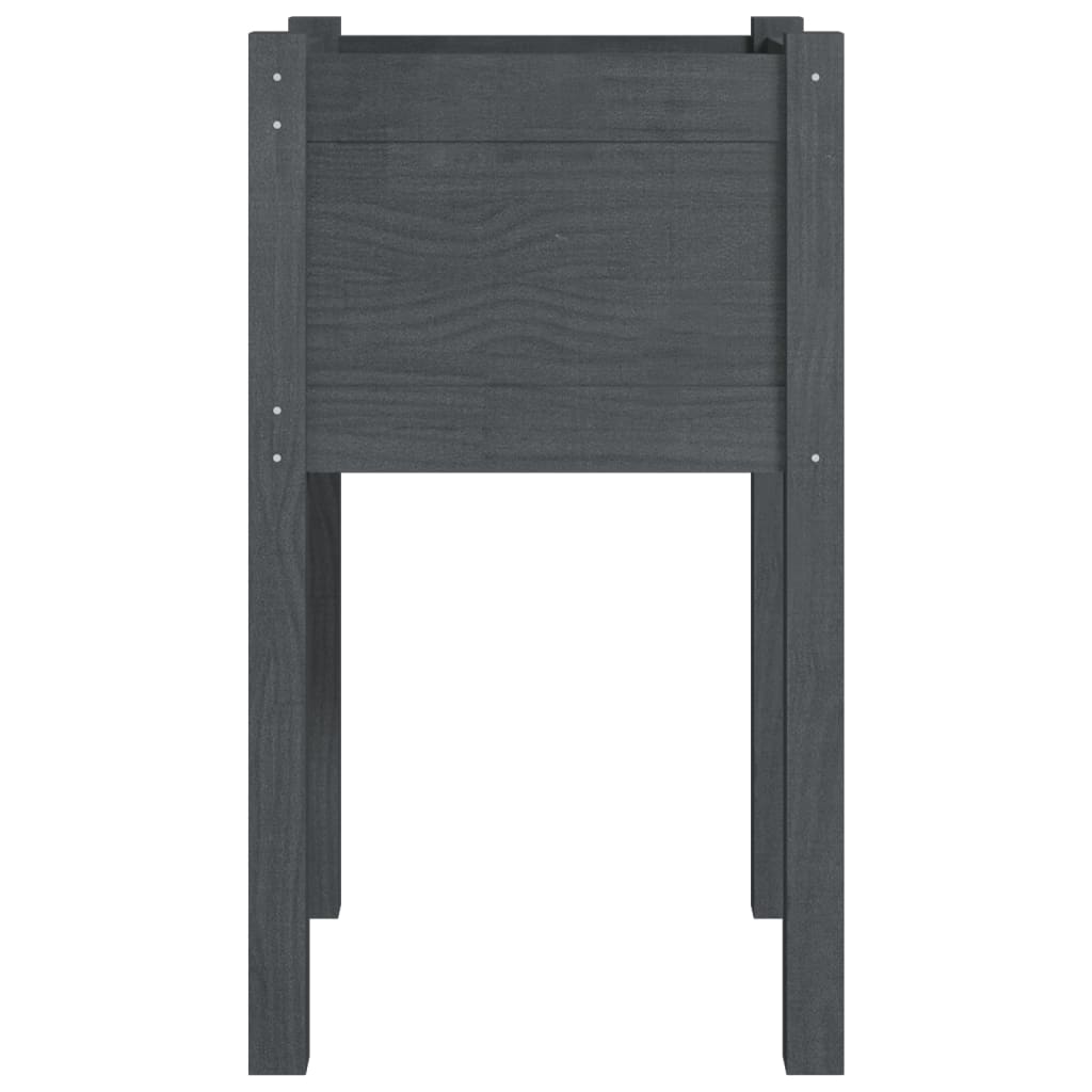 vidaXL Garden Planters 2 pcs Black 15.7"x15.7"x27.6" Solid Wood Pine-31