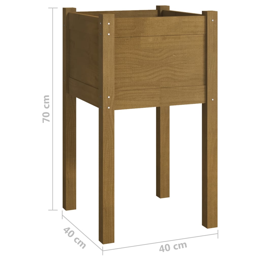 vidaXL Garden Planters 2 pcs Black 15.7"x15.7"x27.6" Solid Wood Pine-39