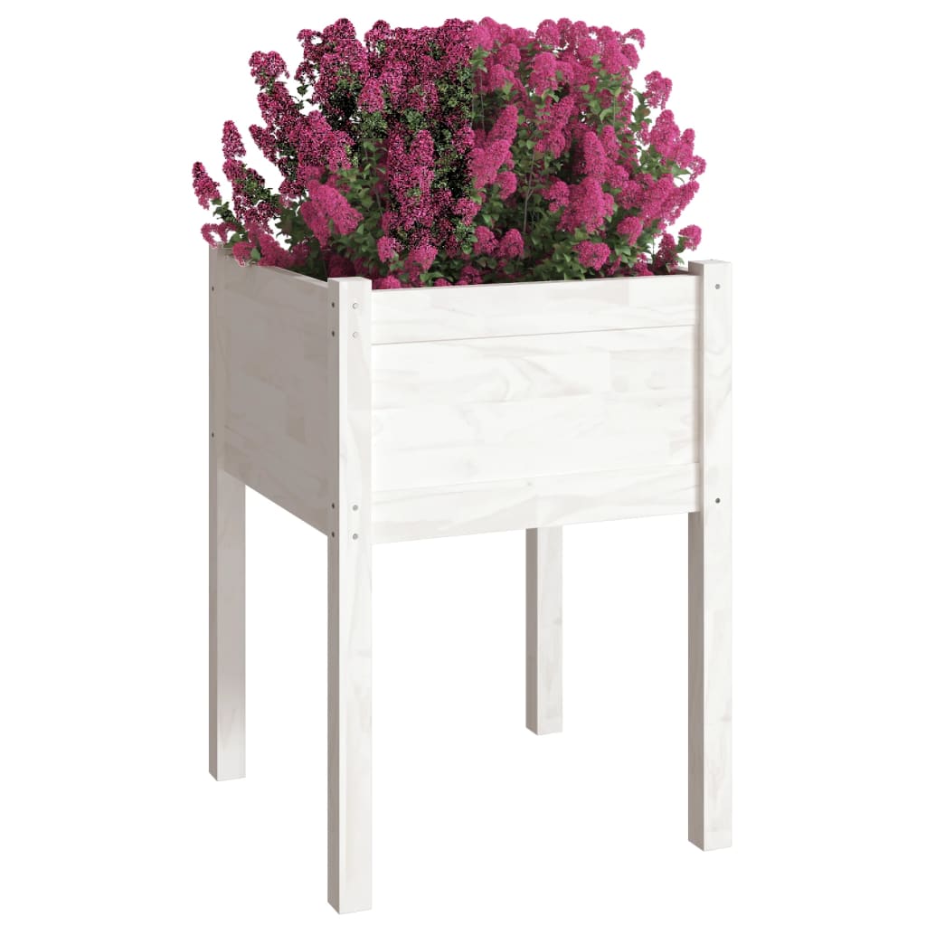vidaXL Garden Planter Black 19.7"x19.7"x27.6" Solid Wood Pine-45