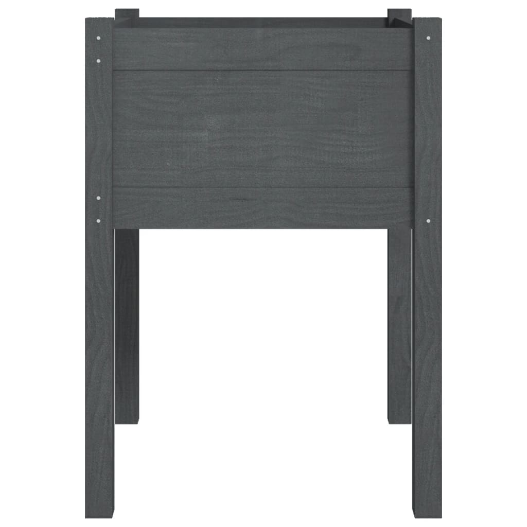 vidaXL Garden Planter Black 19.7"x19.7"x27.6" Solid Wood Pine-7