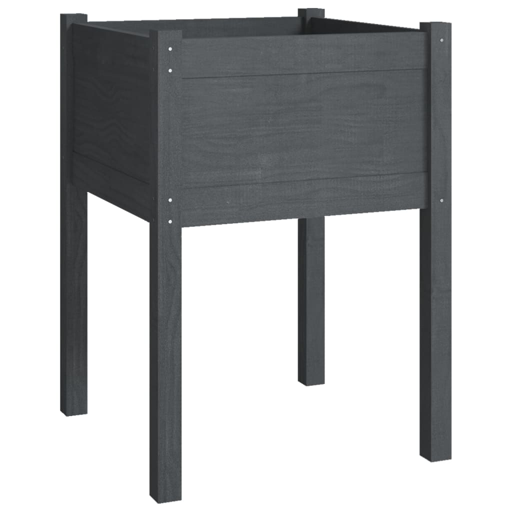 vidaXL Garden Planter Black 19.7"x19.7"x27.6" Solid Wood Pine-16