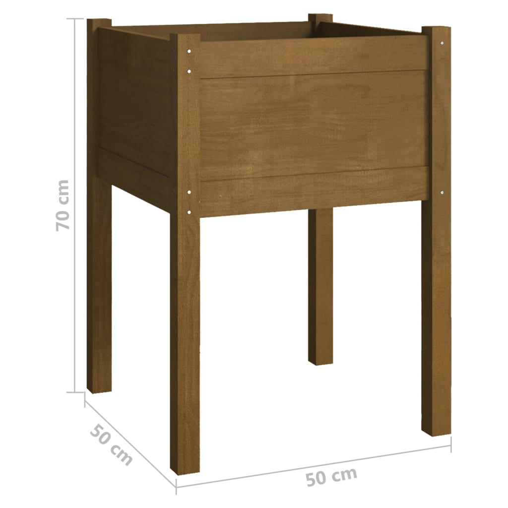 vidaXL Garden Planter Black 19.7"x19.7"x27.6" Solid Wood Pine-35