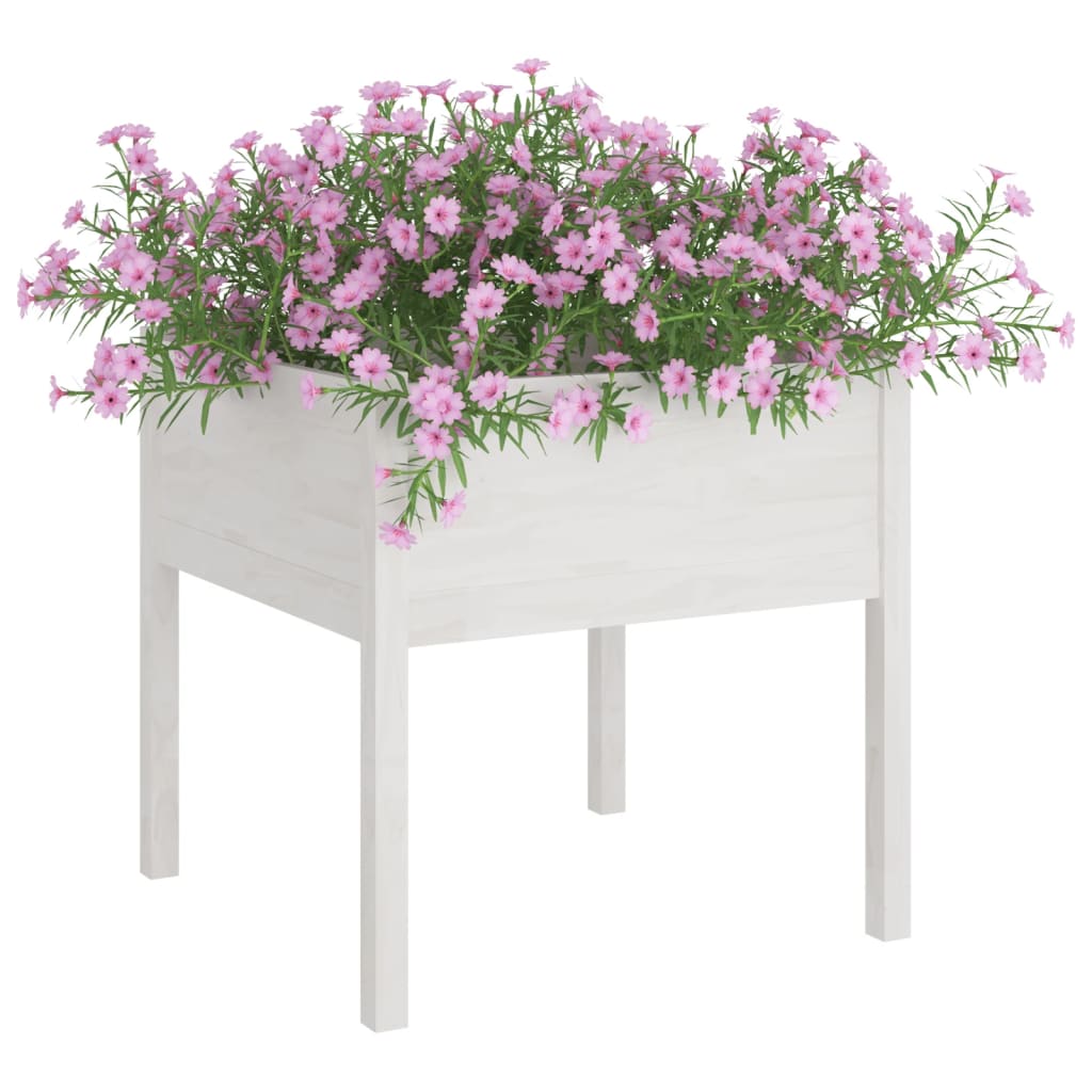 vidaXL Garden Planters 2 pcs Black 27.6"x27.6"x27.6" Solid Wood Pine-27
