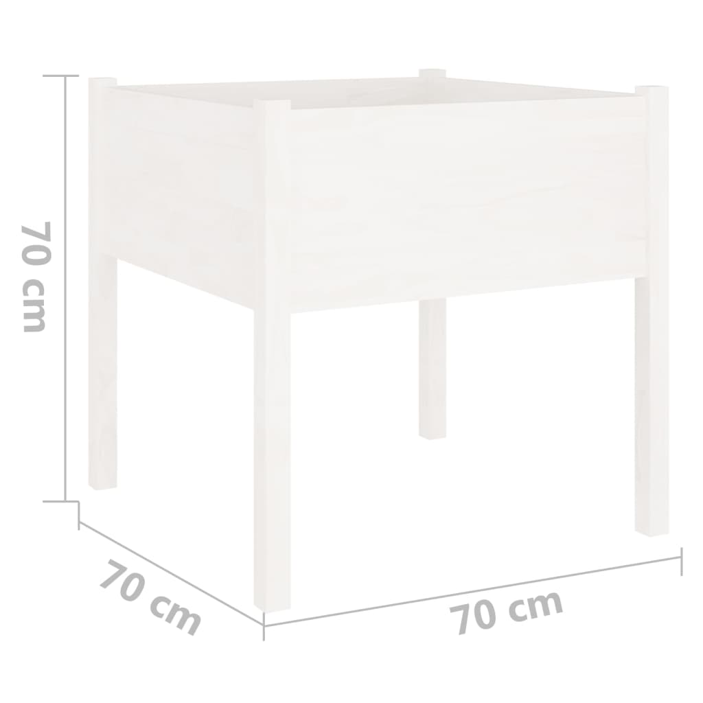 vidaXL Garden Planters 2 pcs Black 27.6"x27.6"x27.6" Solid Wood Pine-28