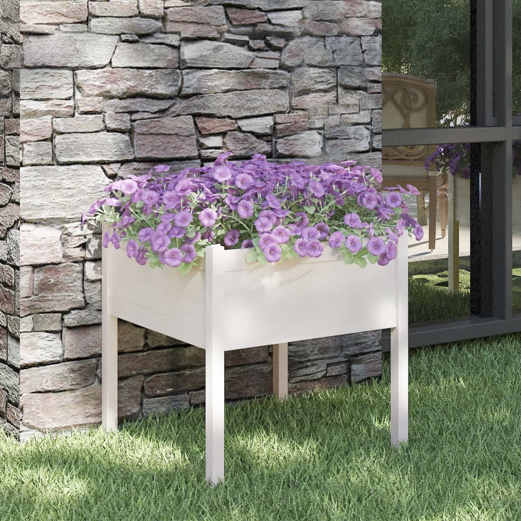 vidaXL Garden Planters 2 pcs Black 27.6"x27.6"x27.6" Solid Wood Pine-23