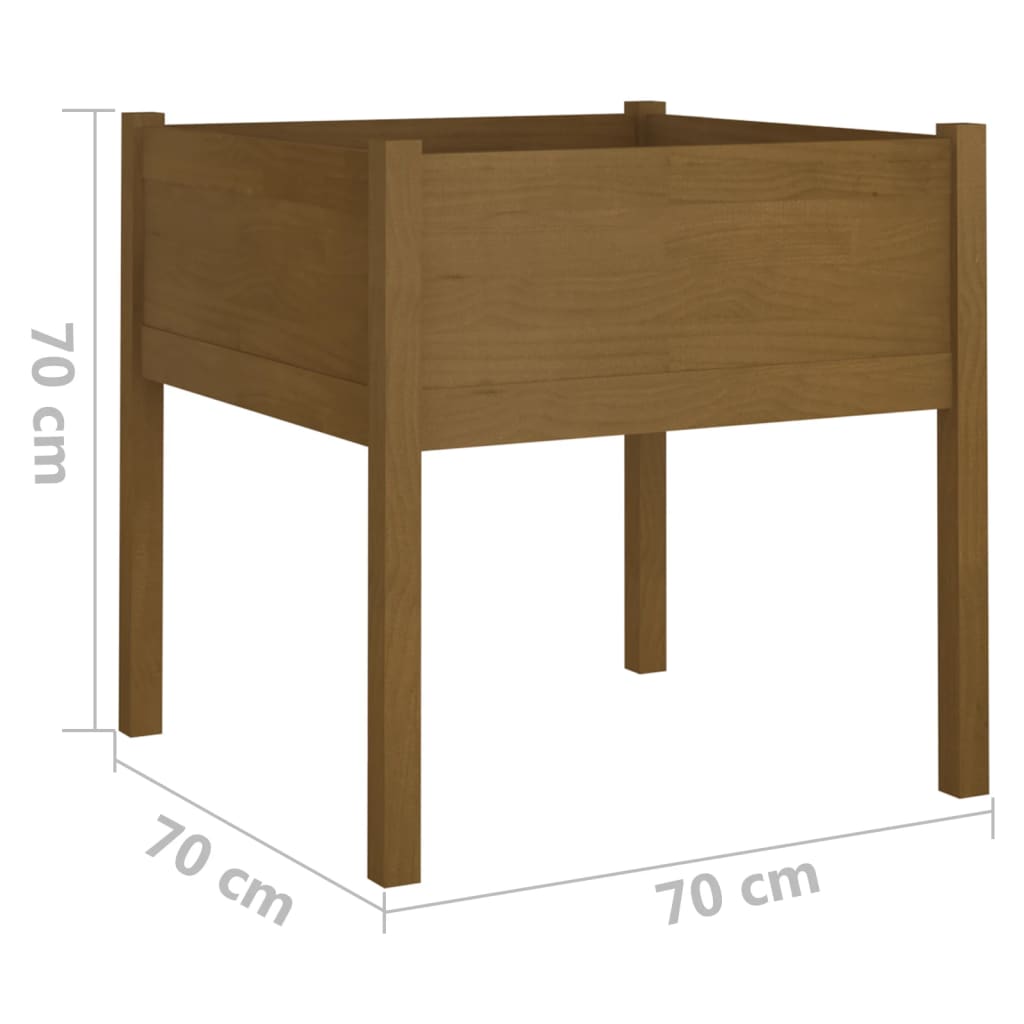 vidaXL Garden Planters 2 pcs Black 27.6"x27.6"x27.6" Solid Wood Pine-31