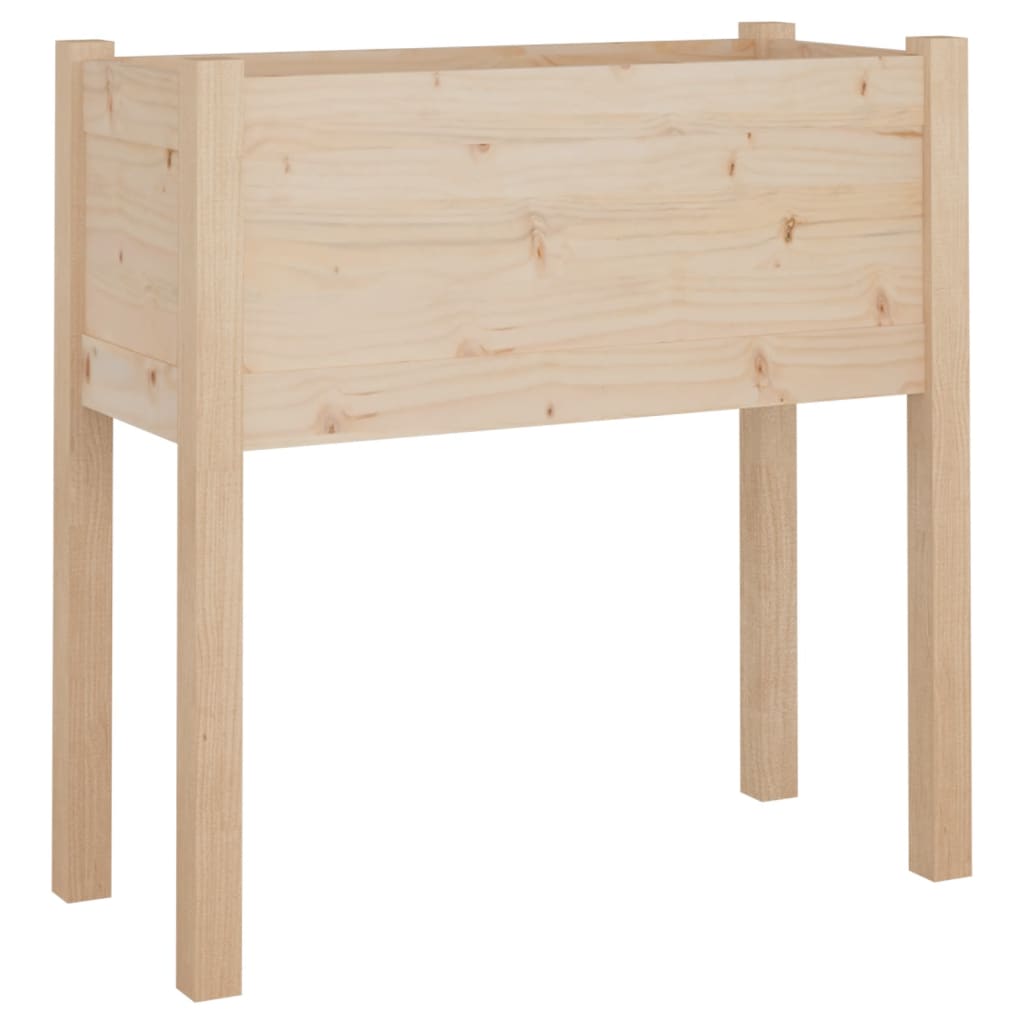vidaXL Garden Planter Black 27.6"x12.2"x27.6" Solid Wood Pine-48