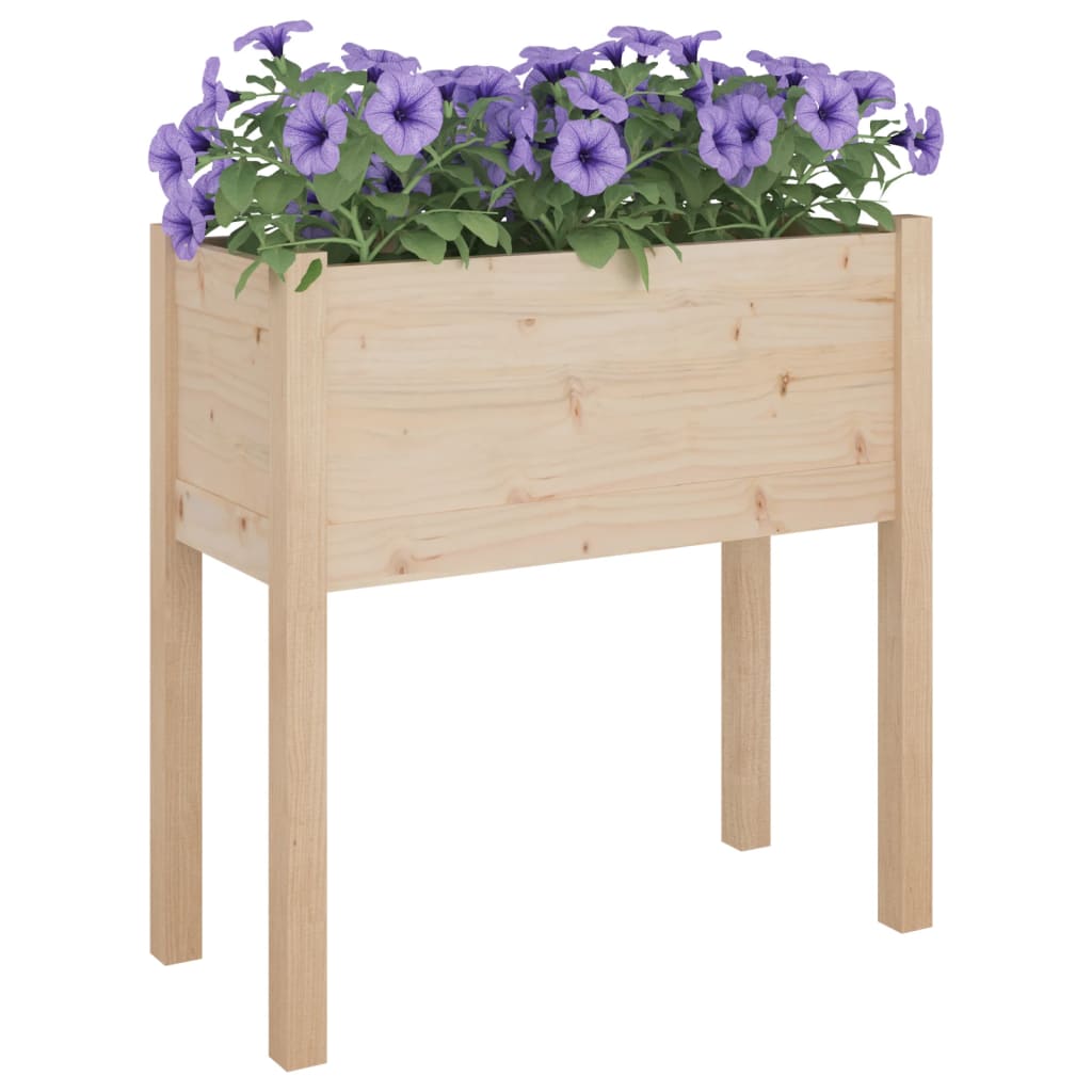 vidaXL Garden Planter Black 27.6"x12.2"x27.6" Solid Wood Pine-21