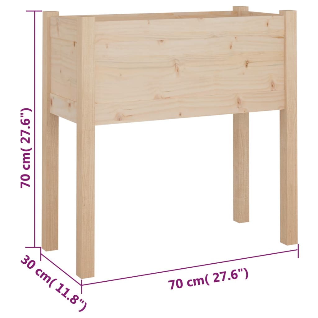 vidaXL Garden Planter Black 27.6"x12.2"x27.6" Solid Wood Pine-22