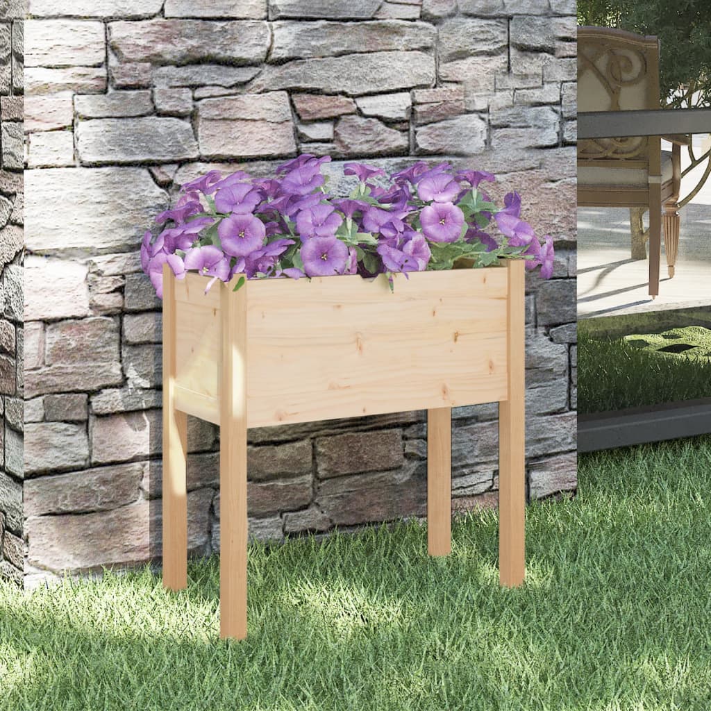 vidaXL Garden Planter Black 27.6"x12.2"x27.6" Solid Wood Pine-49