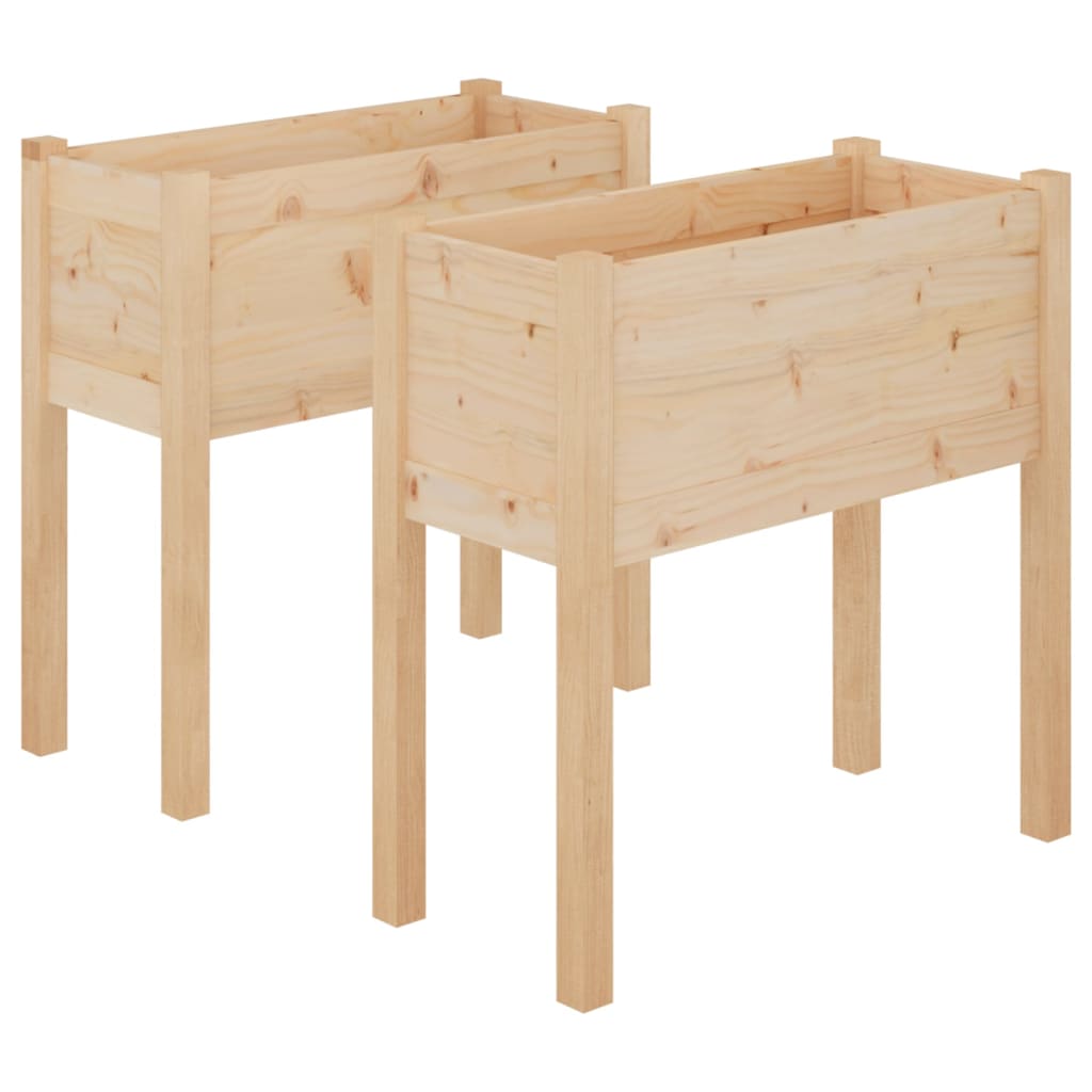 vidaXL Garden Planter Black 27.6"x12.2"x27.6" Solid Wood Pine-15