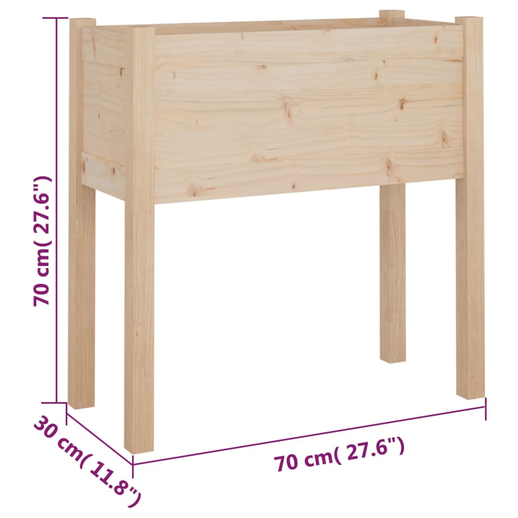 vidaXL Garden Planter Black 27.6"x12.2"x27.6" Solid Wood Pine-17