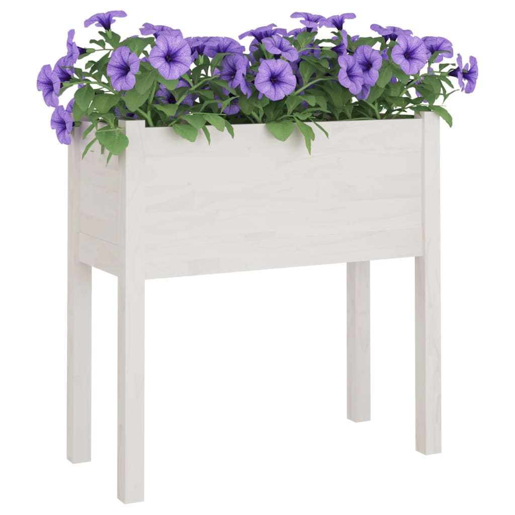 vidaXL Garden Planter Black 27.6"x12.2"x27.6" Solid Wood Pine-46