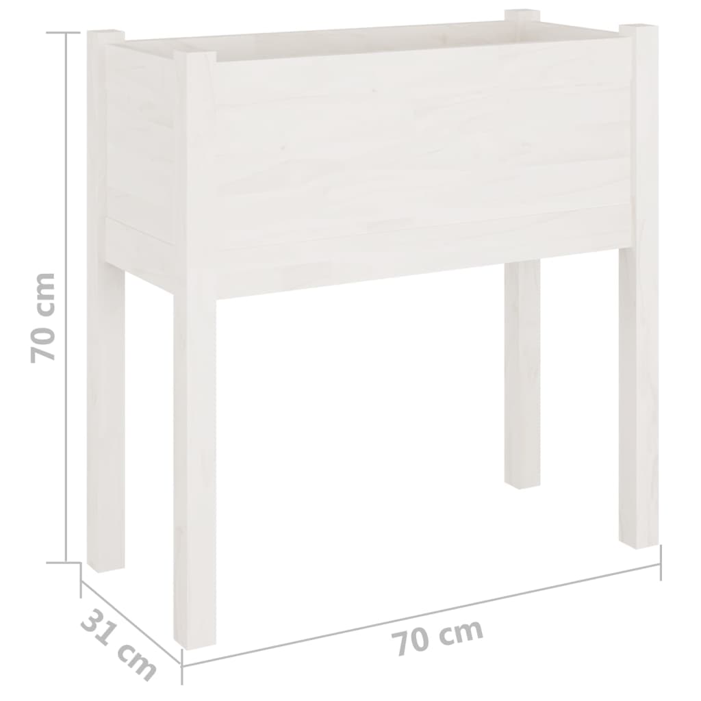 vidaXL Garden Planter Black 27.6"x12.2"x27.6" Solid Wood Pine-9